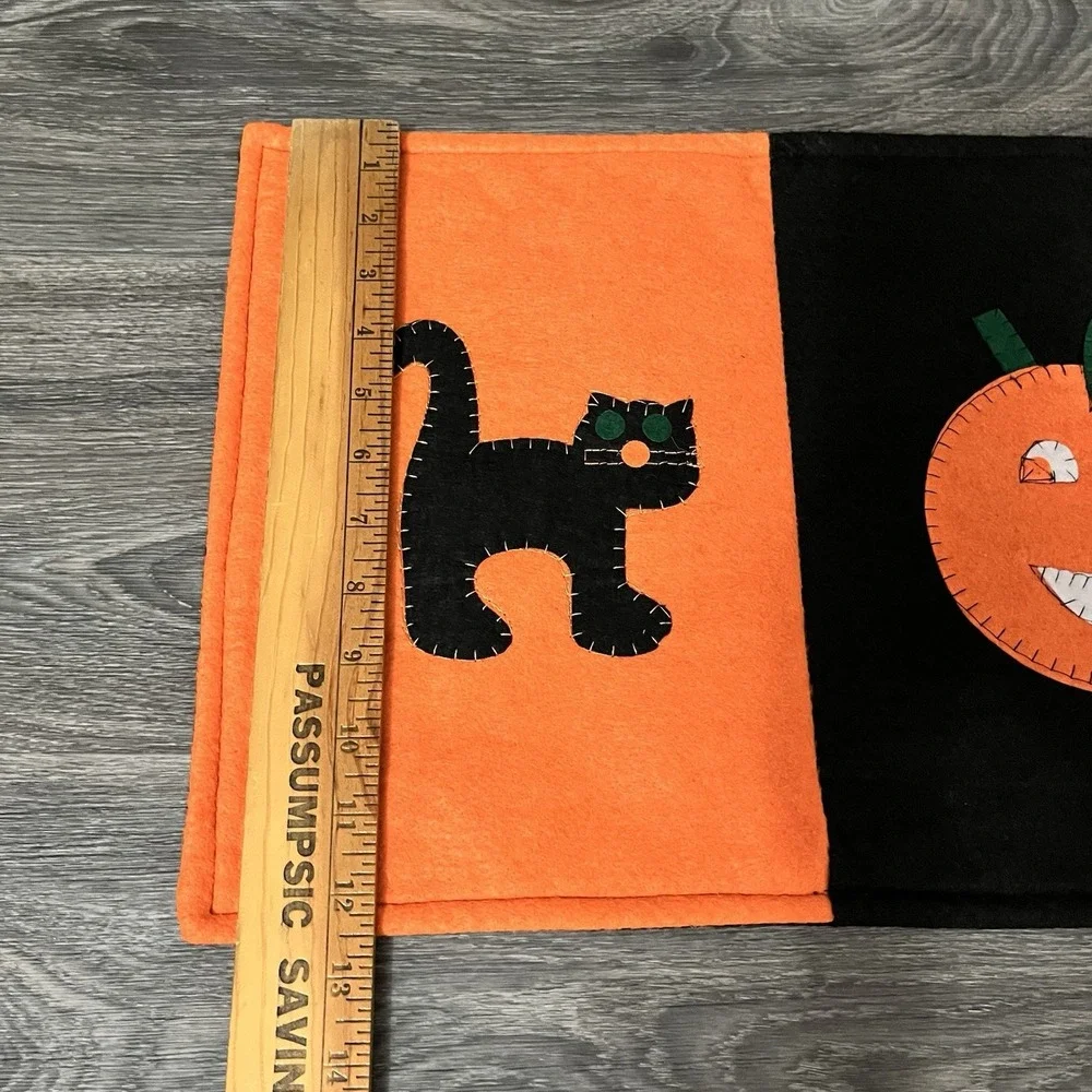 Felt Halloween Placemats Lot Of 4 Cat Pumpkin Ghost Boo 17